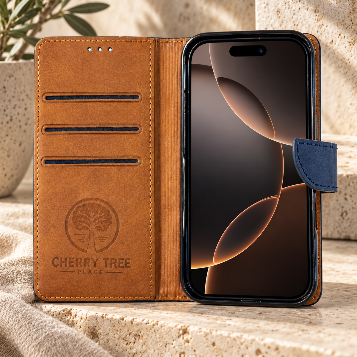 Navy & Tan 2 tone Wallet